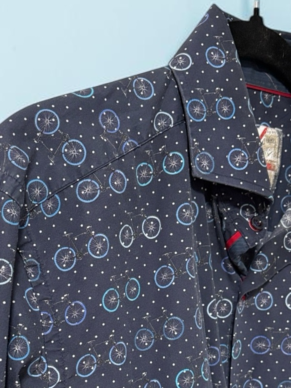 7 Downie St. (S) London Navy Bicycle Long Sleeve Sports Shirt